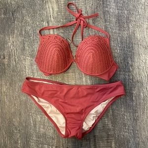 Pink swim suit set